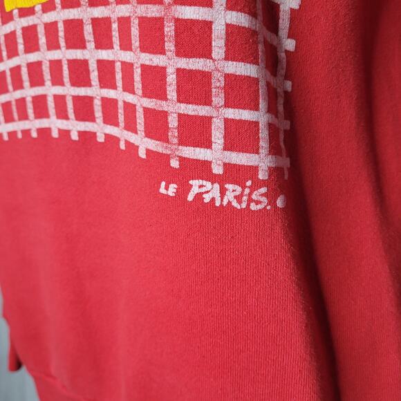 Vintage Guess Red Yellow Logo Crosshatch Sweater Shirt - Picture 4 of 9